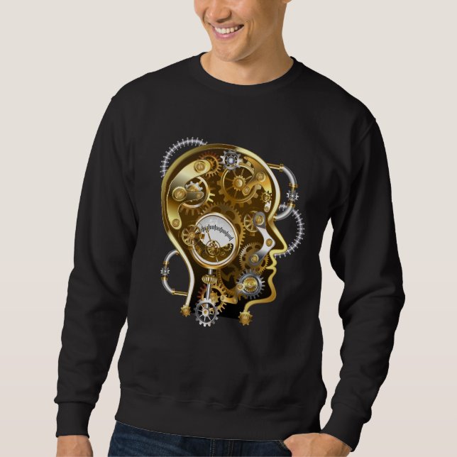Steampunk-Kopf mit Manometer Sweatshirt (Vorderseite)