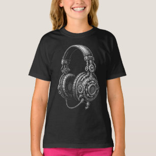 Steampunk-Kopfhörer-Skizze T-Shirt