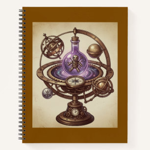 Steampunk-Kosmisches-Voodoo-Puppen-Orrery-Fantasy Notizbuch