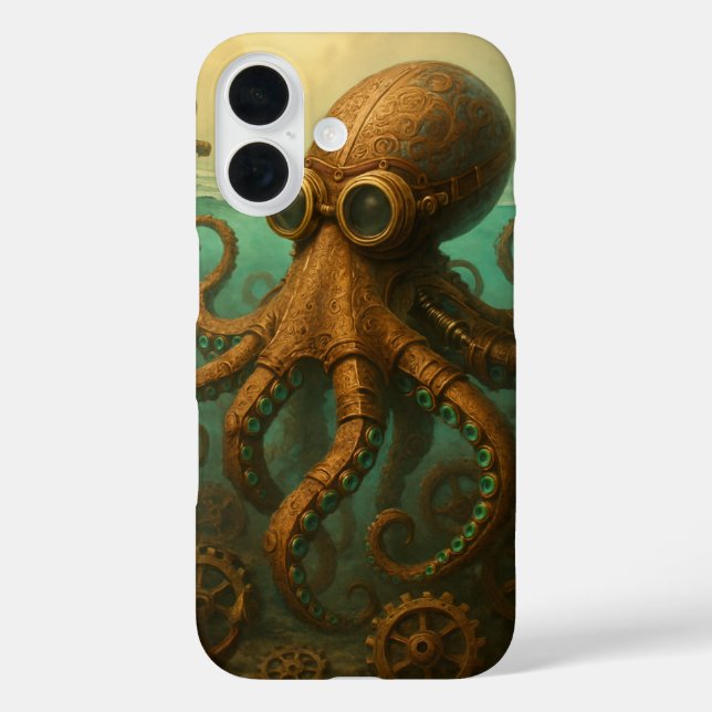 Steampunk Krake Case-Mate iPhone Hülle (Rückseite)