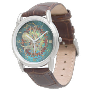 Steampunk Krake & Uhrwerkszahnräder Armbanduhr