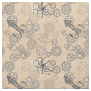Steampunk Kraken-Gewebe Stoff