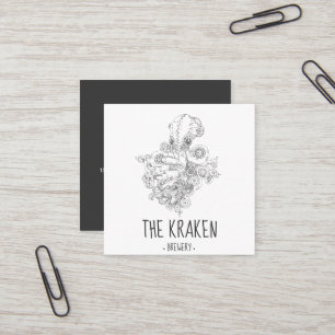 Steampunk-Kraken-Platz-Geschäftskarte Quadratische Visitenkarte