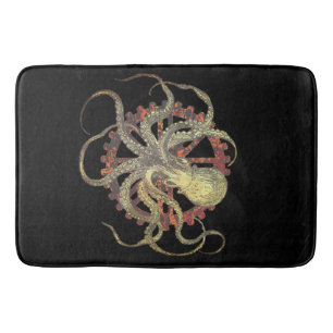 Steampunk-Kraken und robustes Uhrwerk Badematte