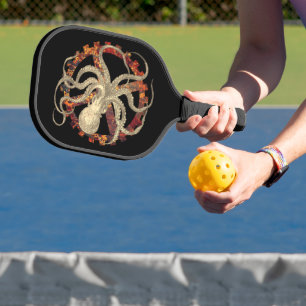 Steampunk-Kraken und robustes Uhrwerk Pickleball Schläger