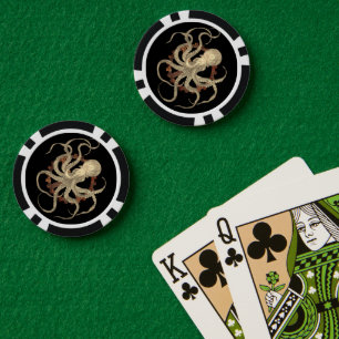 Steampunk-Kraken und robustes Uhrwerk Pokerchips