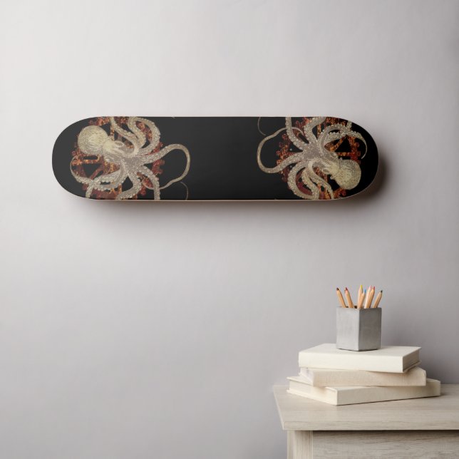 Steampunk-Kraken und robustes Uhrwerk Skateboard (Wandkunst (Horz))
