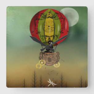 Steampunk Kunst-Wanduhr Quadratische Wanduhr