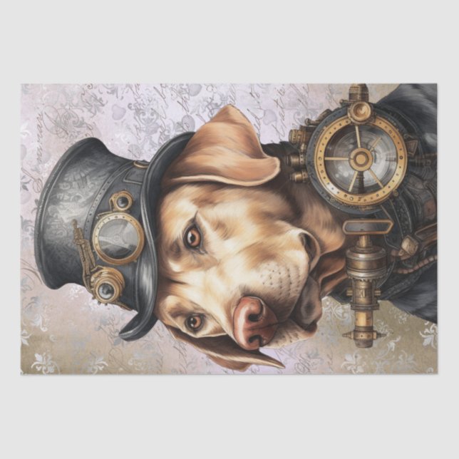 Steampunk Labrador Dog Seidenpapier (Vorderseite)