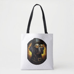 Steampunk Labrador Hund im Cartoon Aviator Style E