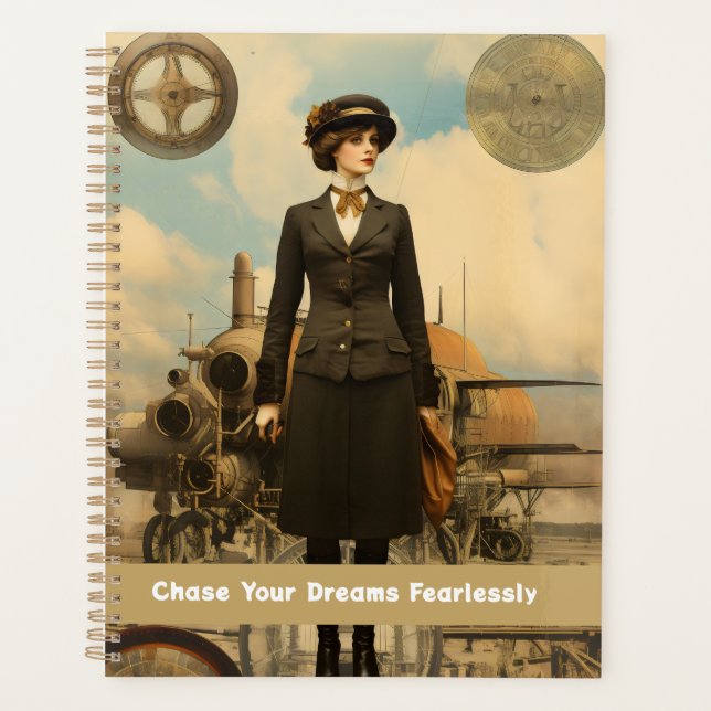 Steampunk Lady Chase Your Dreams Furchtlos Planer (Vorderseite)