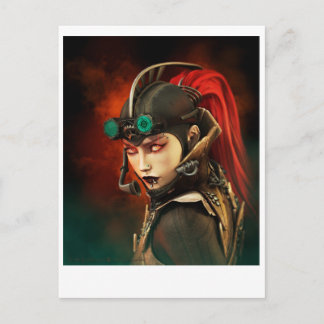 Steampunk Lady Postkarte