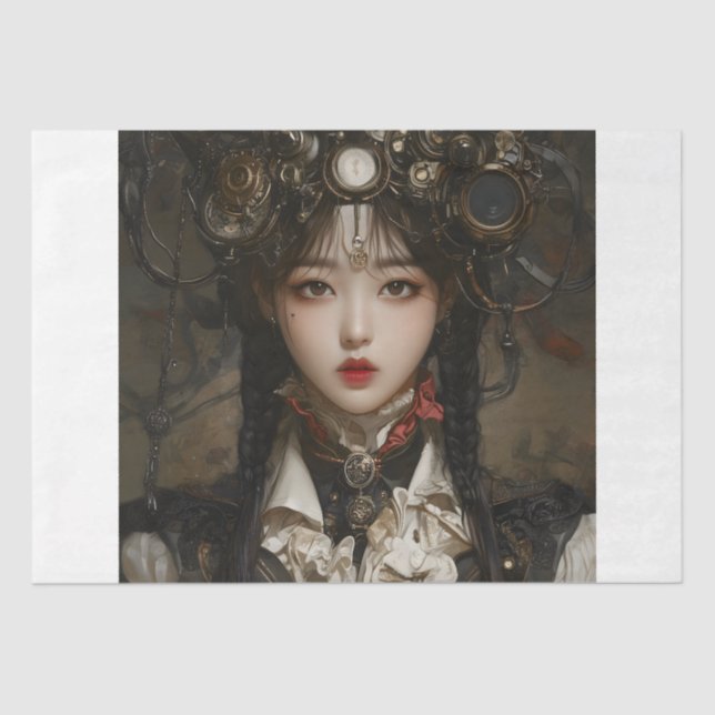 Steampunk Lady Seidenpapier (Vorderseite)