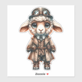 Steampunk Lamb Transparenter Aufkleber