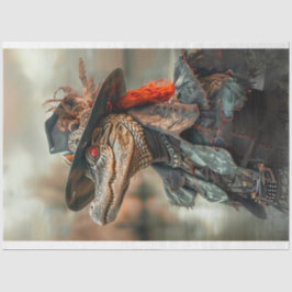 Steampunk Leather Wearing Alligator Decoupage Seidenpapier