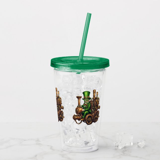 Steampunk Leprechaun Acryltrinkbecher (Rückseite Ice)