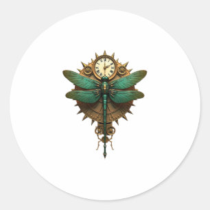 Steampunk Libelle viktorianische Kunst mechanische Runder Aufkleber