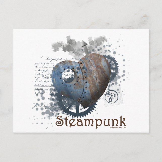 Steampunk-Liebe Postkarte (Vorderseite)