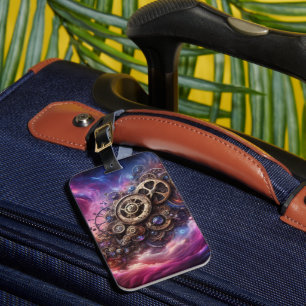 Steampunk, Lila und rosa Gepäckanhänger