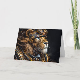 Steampunk Lion Dankeskarte