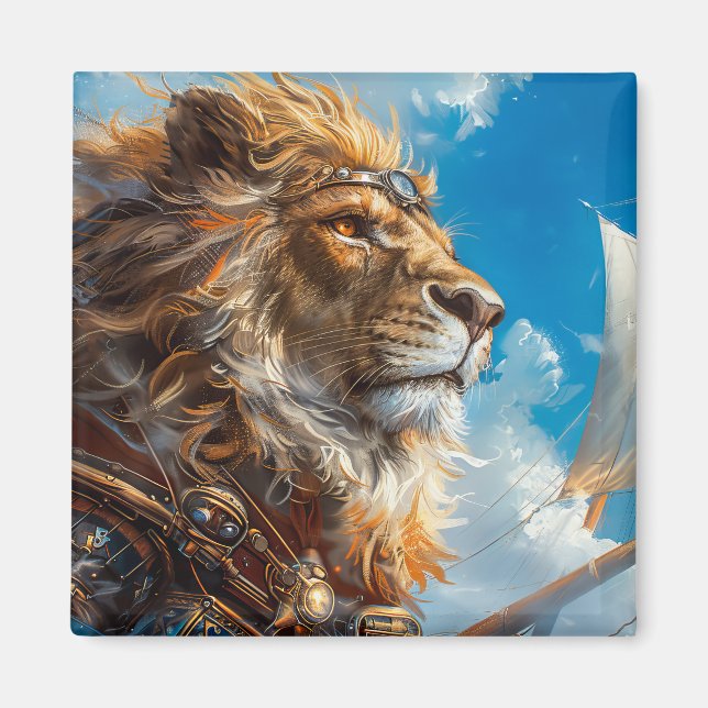 Steampunk Lion Magnet (Vorne)