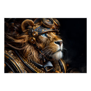 Steampunk Lion Poster