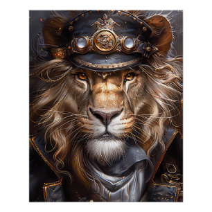 Steampunk Lion Poster
