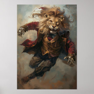Steampunk Lion Poster   Künstlerisches Löwe im men