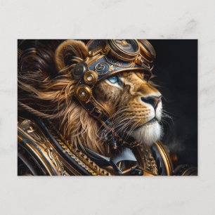 Steampunk Lion Postkarte
