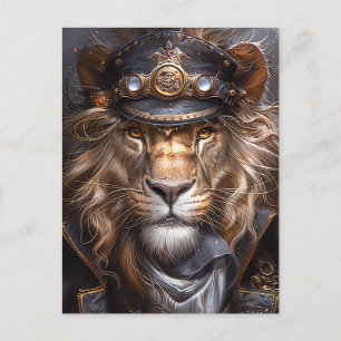 Steampunk Lion Postkarte
