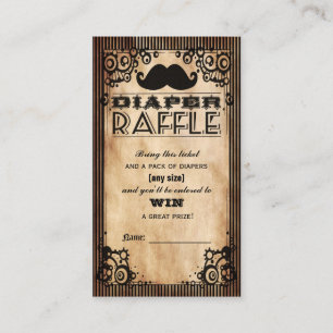 Steampunk Look Baby Boy Diaper Raffle Ticket Begleitkarte