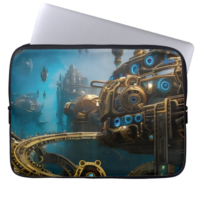 Steampunk Lost City of Atlantis Laptopschutzhülle (Vorderseite)
