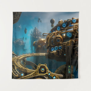 Steampunk Lost City of Atlantis Wandteppich