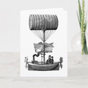 Steampunk-Luftschiffkarte Karte