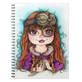 Steampunk Mädchen-Notizbuch Notizblock