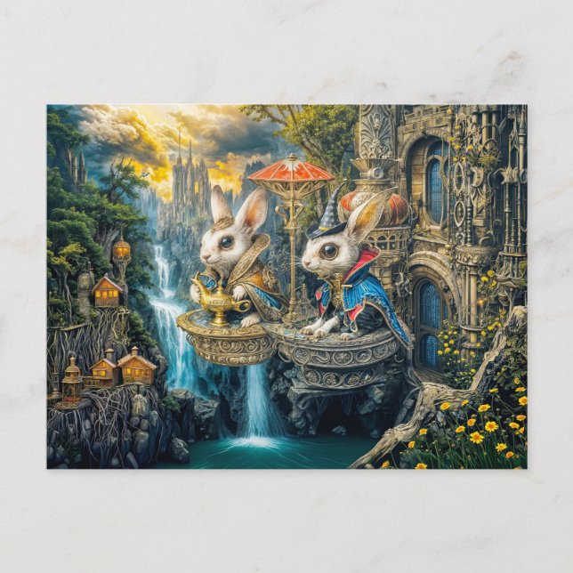 Steampunk-Magiehasen Postkarte (Vorderseite)