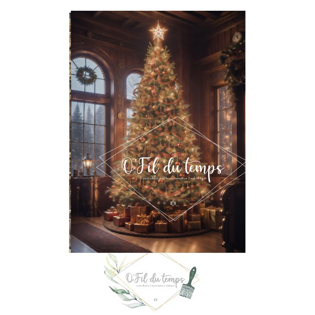 Steampunk magnanimous Christmas tree family room Seidenpapier (Von Creator hochgeladen)