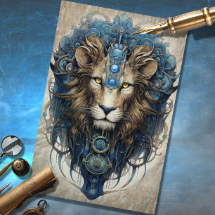 Steampunk Male Lion Decoupage Paper Seidenpapier
