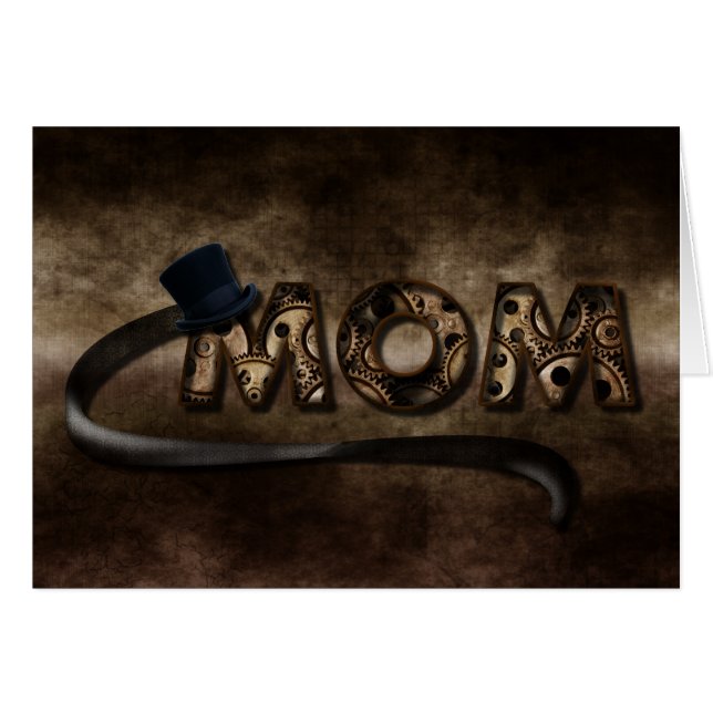 Steampunk Mama Gears & Top Hat Mutter Day (Vorderseite (Horizontal))