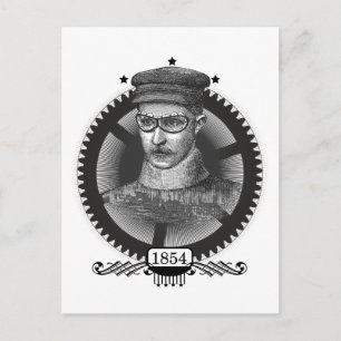 Steampunk Man Postcard Postkarte