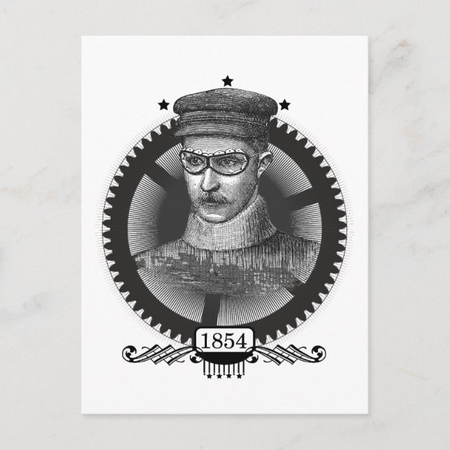 Steampunk Man Postcard Postkarte (Vorderseite)