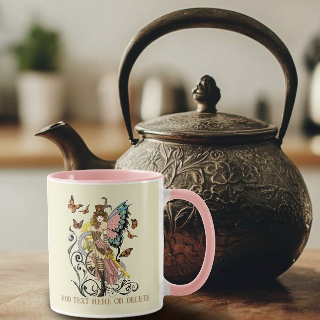 Steampunk-Märchen Gelbe Uhrengeere Tasse (Von Creator hochgeladen)