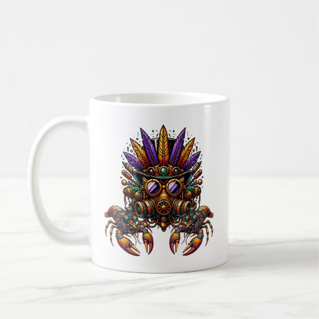 Steampunk Mardi Gras Kaffeetasse (Links)