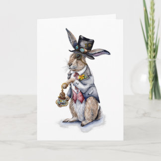 Steampunk März-Hase Karte
