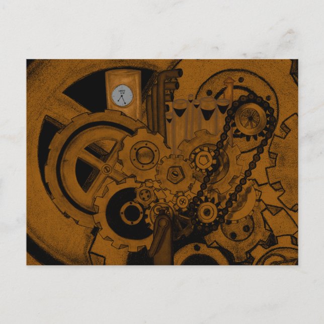 Steampunk Maschinerie (Kupfer) Postkarte (Vorderseite)