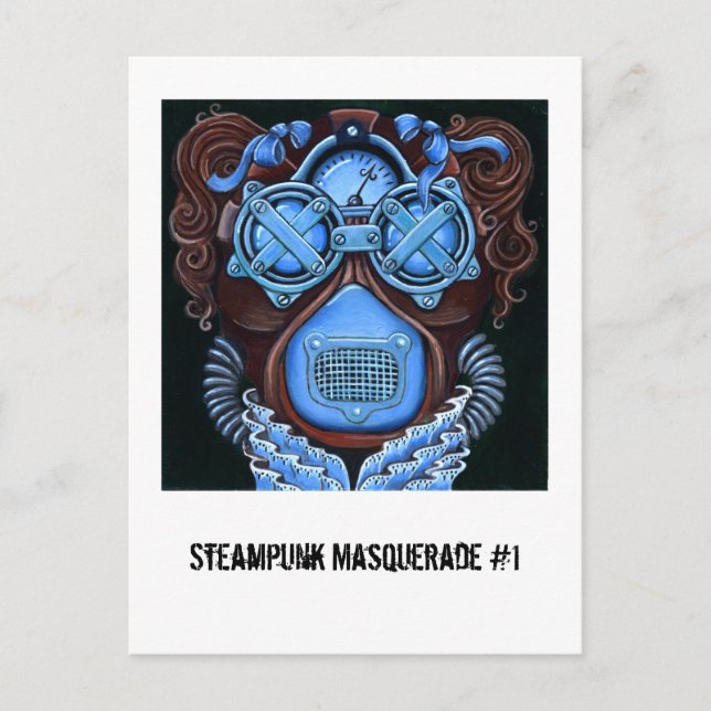 Steampunk Masquerade #1 Postcard Postkarte (Vorderseite)