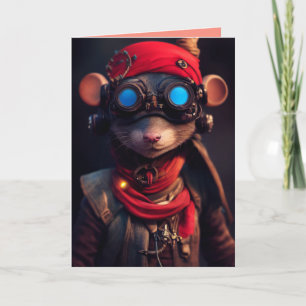 STEAMPUNK MAUS GEBURTSTAG GREETING CARDS KARTE
