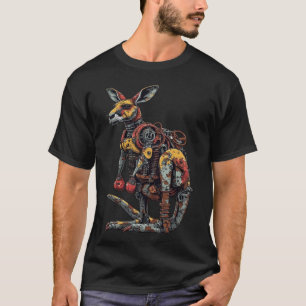 Steampunk Mecha Boxen Känguru Grafik - Cyberpun T-Shirt