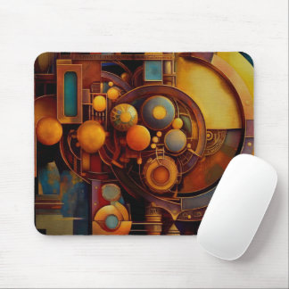 Steampunk Mechanical Orb Composition Mousepad