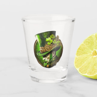 Steampunk Mechanical Top Hat St. Patrick's Day Man Schnapsglas